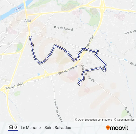 G Bus Line Map