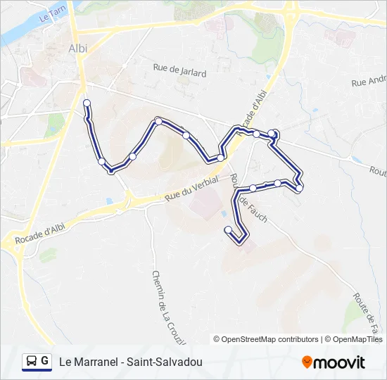G Bus Line Map