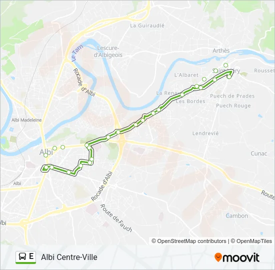 E Bus Line Map