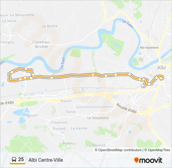 25 Bus Line Map