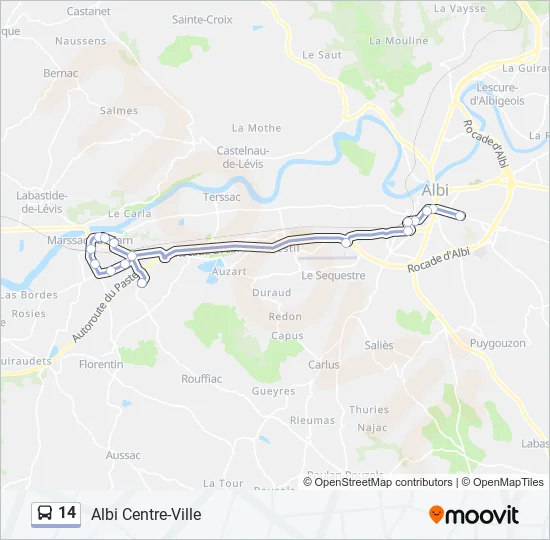 14 Bus Line Map