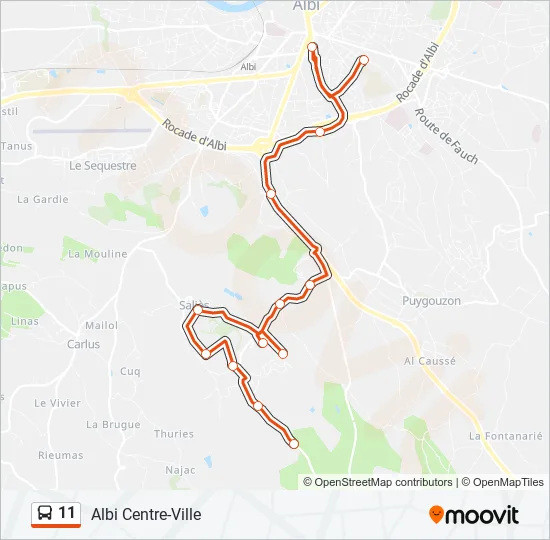 11 Bus Line Map