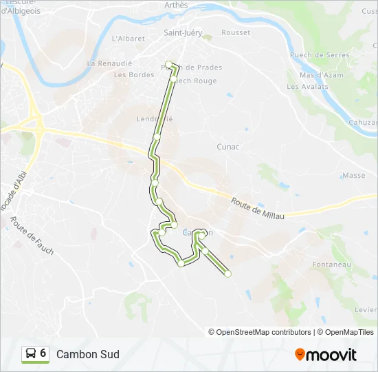 6 Bus Line Map