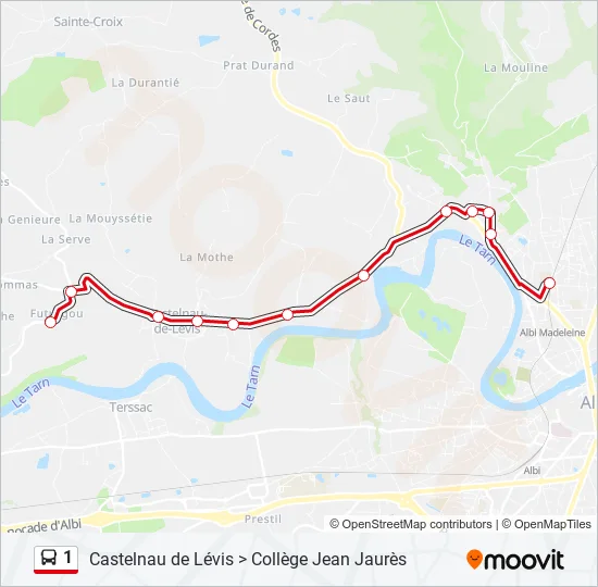 1 Bus Line Map