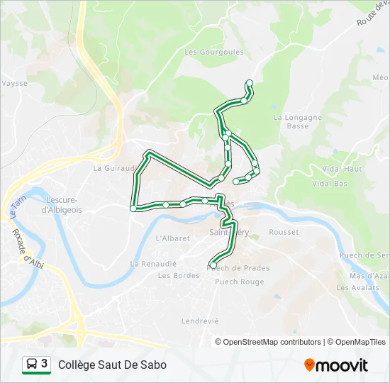 3 Bus Line Map
