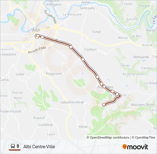 8 Bus Line Map