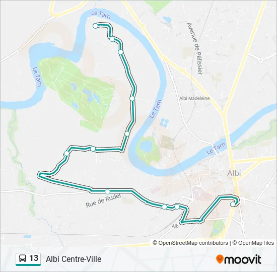 13 Bus Line Map