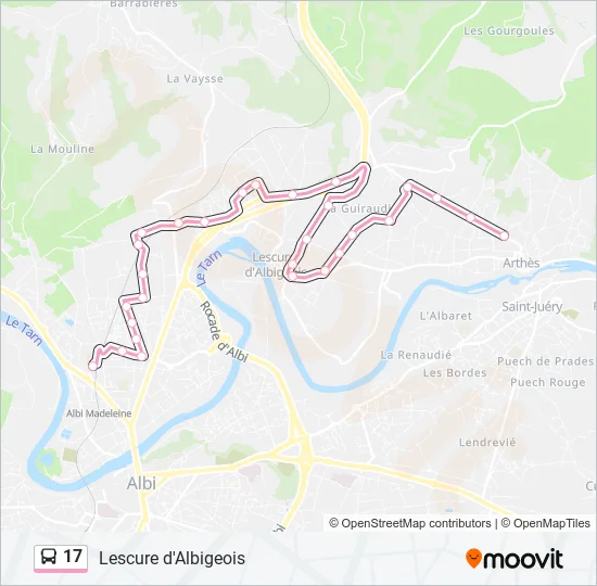 17 Bus Line Map
