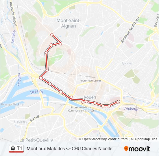 horaires t1 rouen - ligne t1 rouen