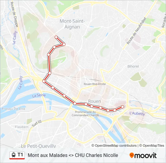 T1 Light Rail Line Map
