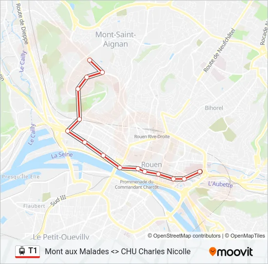 T1 Light Rail Line Map