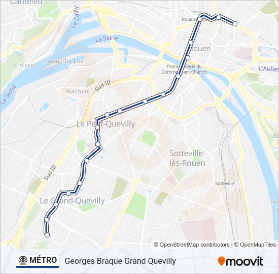 Plan de la ligne MÉTRO 