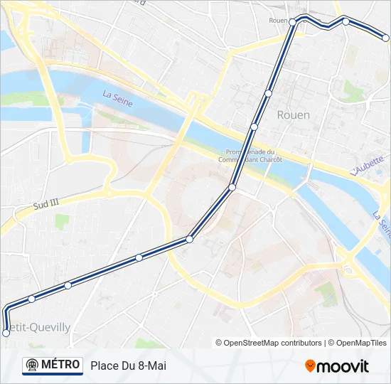Plan de la ligne MÉTRO 