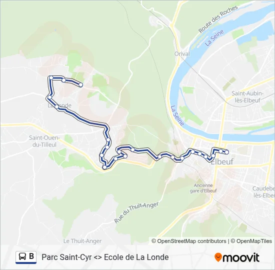 B Bus Line Map