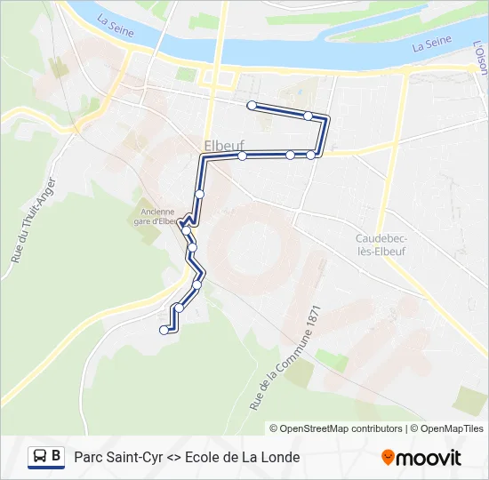 B Bus Line Map