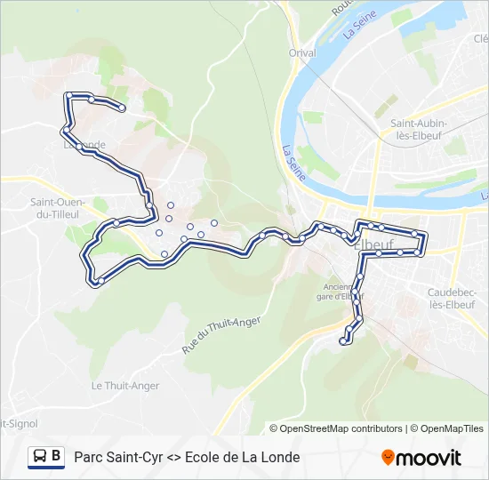 B Bus Line Map
