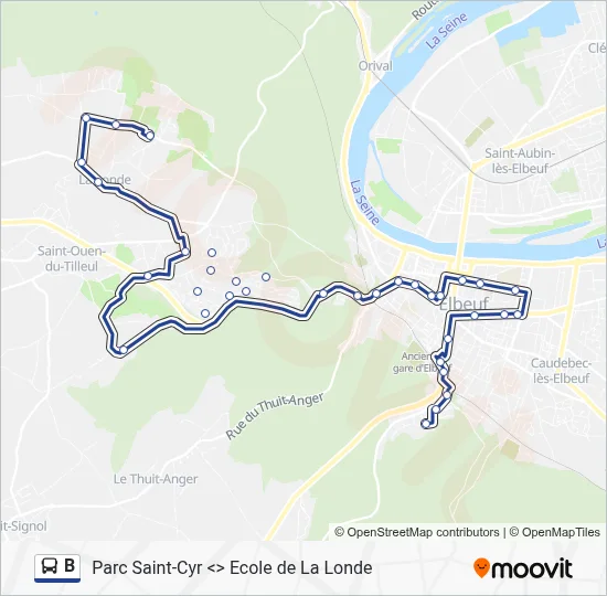 B Bus Line Map