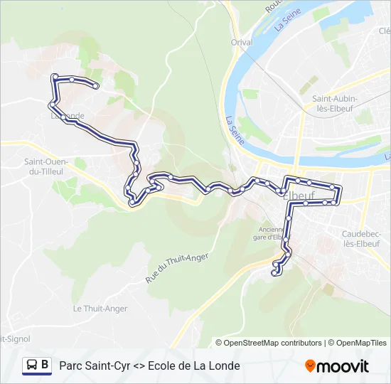 B Bus Line Map