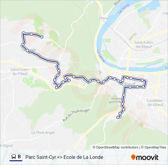 B Bus Line Map
