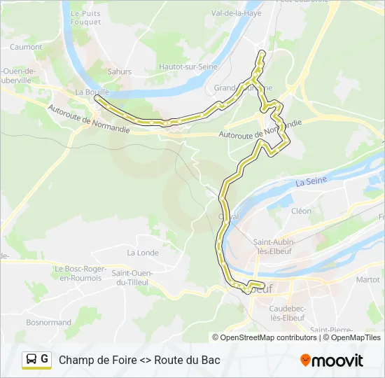 G Bus Line Map