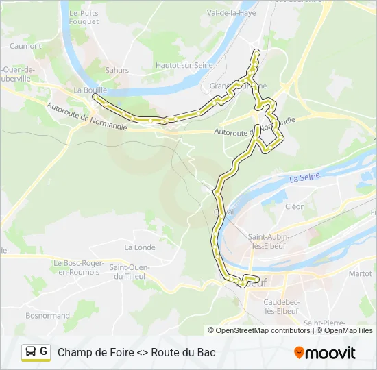 G Bus Line Map