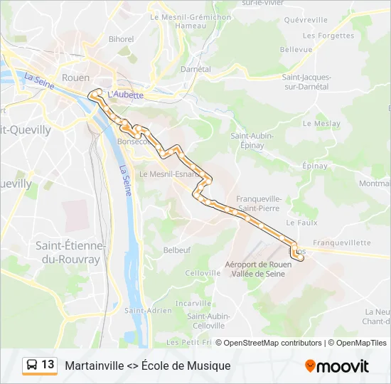 13 Bus Line Map