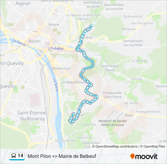 14 Bus Line Map
