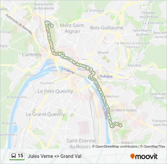 15 Bus Line Map