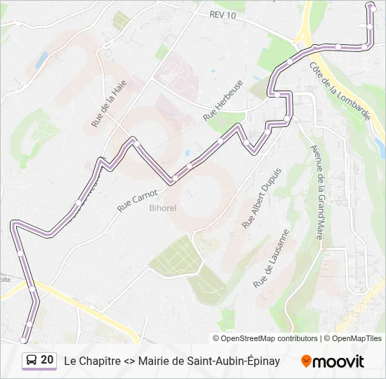 20 Bus Line Map