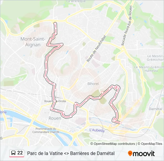 22 Bus Line Map