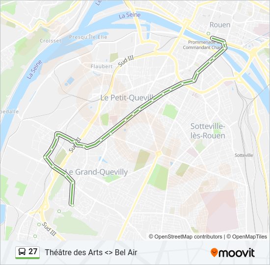 Plan de la ligne 27 de bus