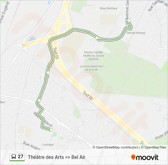 27 Bus Line Map