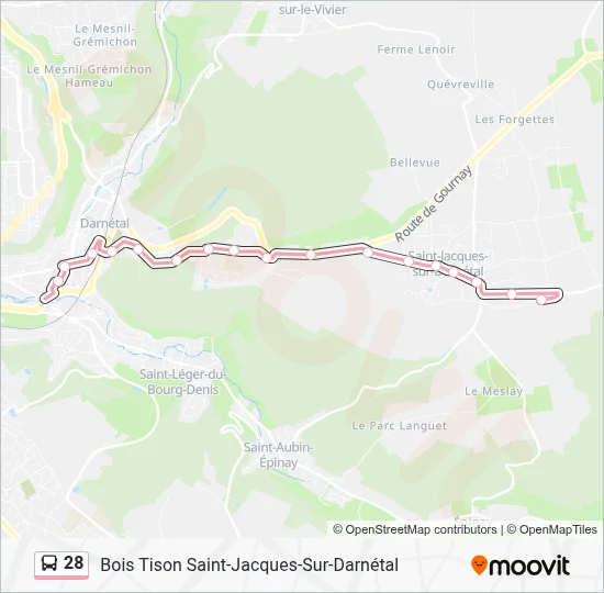 28 Bus Line Map