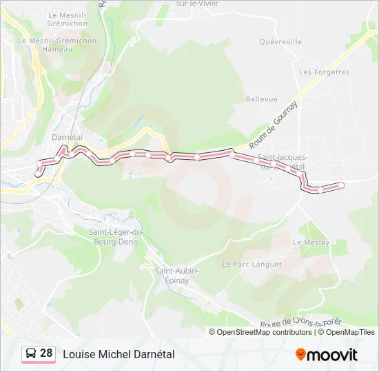 28 Bus Line Map