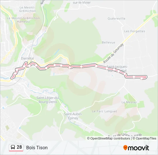 28 Bus Line Map