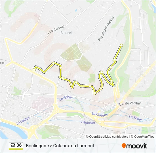 36 Bus Line Map