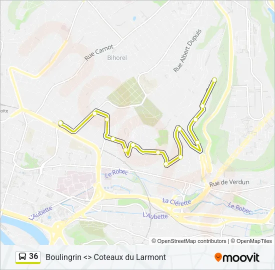 36 Bus Line Map