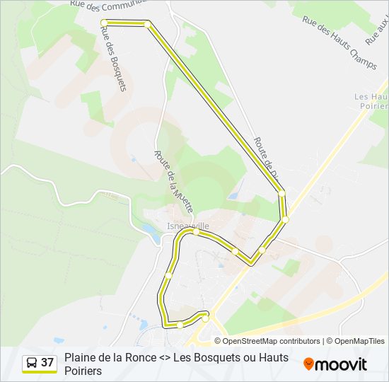 Plan de la ligne 37 de bus