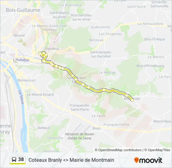 38 Bus Line Map