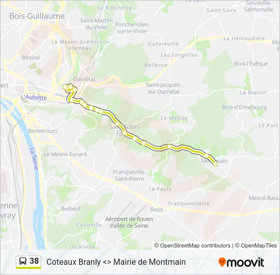 38 Bus Line Map