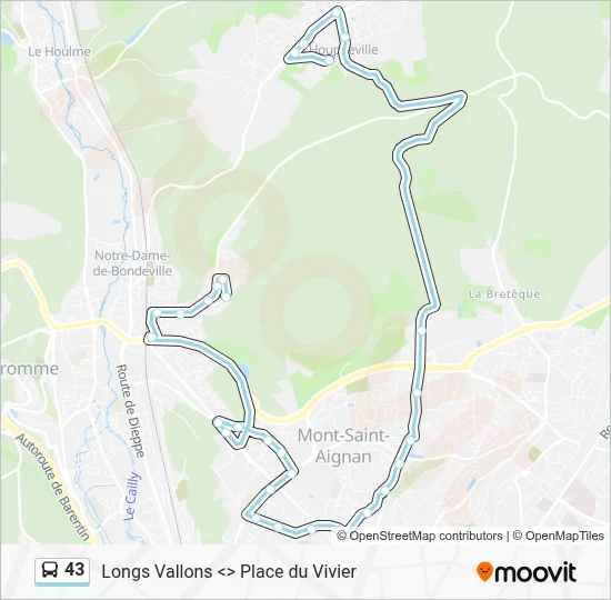 43 Bus Line Map