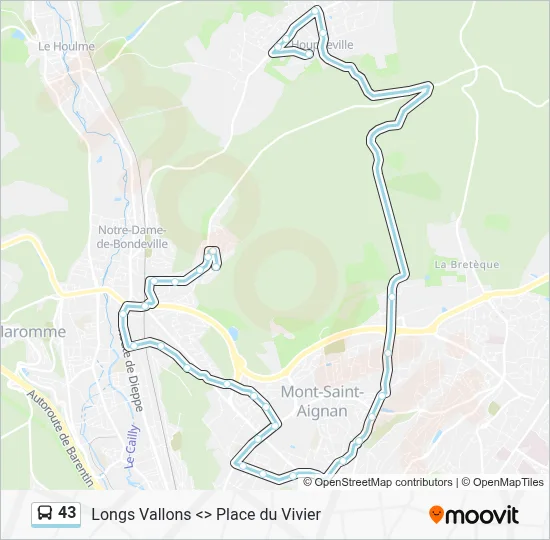 43 Bus Line Map