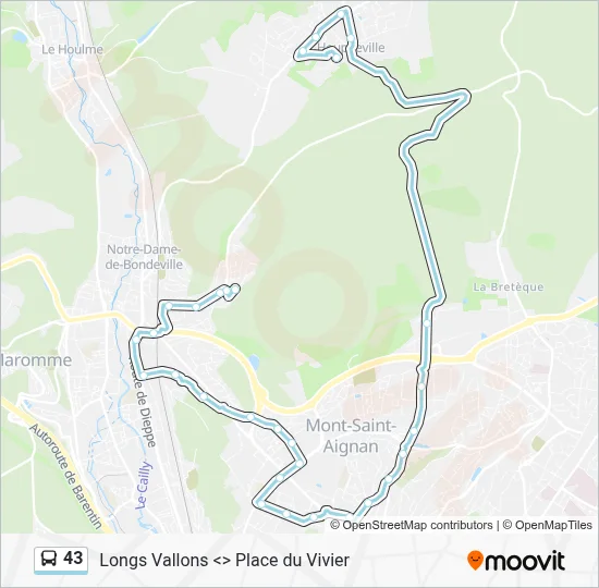43 Bus Line Map