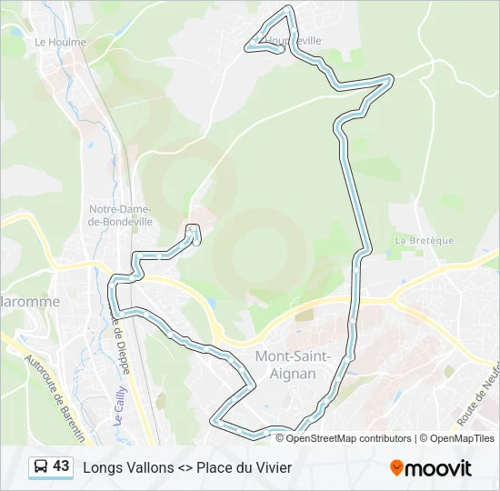 43 Bus Line Map