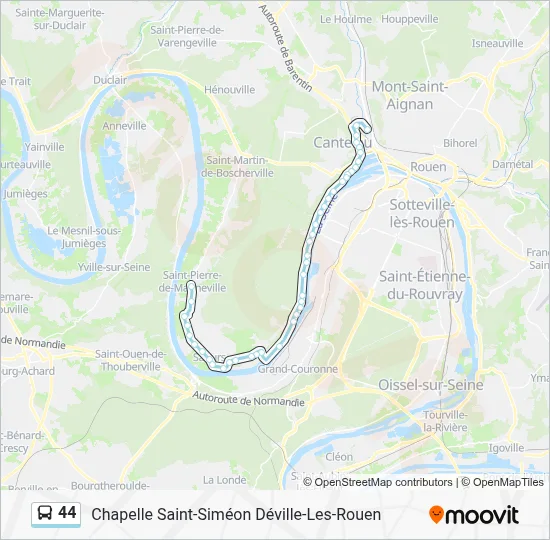 44 Bus Line Map