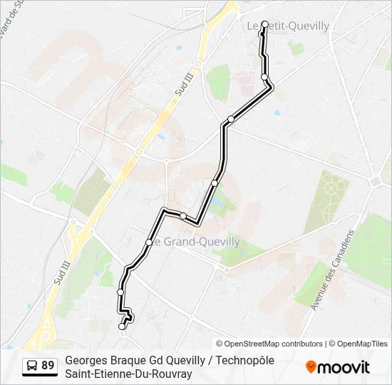 89 Bus Line Map