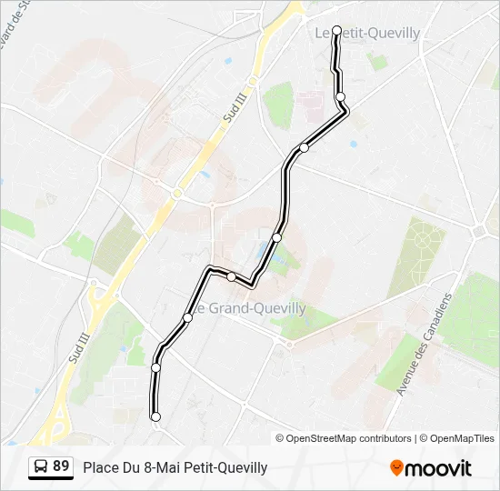 89 Bus Line Map