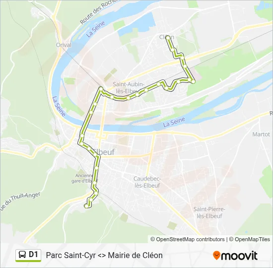 D1 Bus Line Map