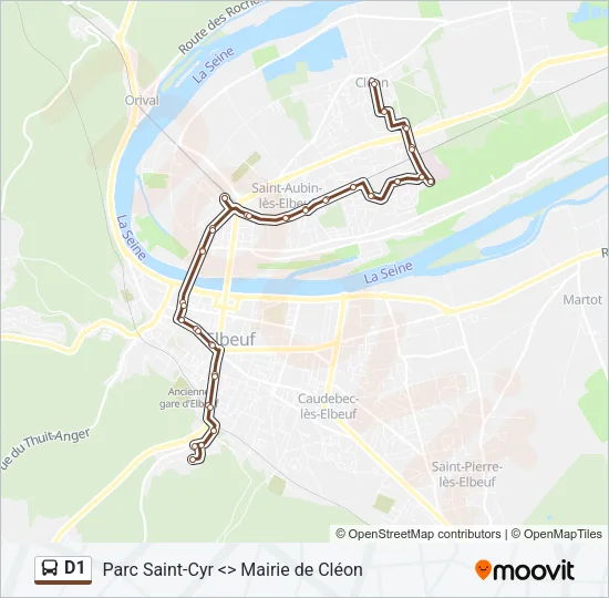 D1 Bus Line Map