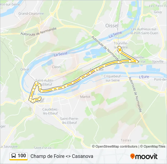 100 Bus Line Map